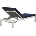 thumbnail image 4 of Shore Outdoor Patio Aluminum Chaise with Cushions Silver Navy, 4 of 5