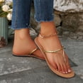 thumbnail image 5 of Caywon Women Flat Sandals, Beaded Toe Ring Walking, Braided Summer Slip On Dressy, Comfortable Ladies Shoes Sandalias Planas Mujer, 5 of 9