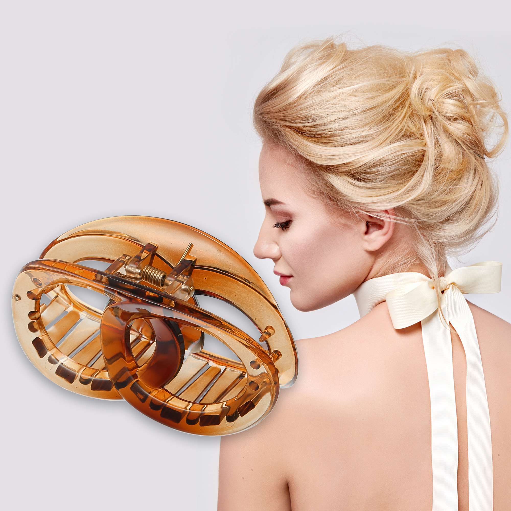 NOMADIC NOOK Women's Hair Clips No Slip Grip Plastic 4Pcs Coffee Color