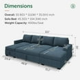 thumbnail image 2 of Marrber 111” Modern Corduroy U-Shape Modular Sofa Set, 6-Seater Sectional with Pull-Out Bed and Convertible Storage Chaise, Tufted Design for Family Living Room, Blue, 2 of 9
