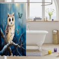 thumbnail image 3 of Manfei Rustic Owl Shower Curtain 72Wx78L, Mystic Starry Sky Bath Curtain, Blue, 3 of 5