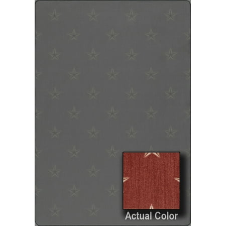 Milliken Indian Red Sonata - Milliken Imagine Area Rugs - NORTHERN STAR Contemporary Americana Red Star Patterened Nautical Print Rug