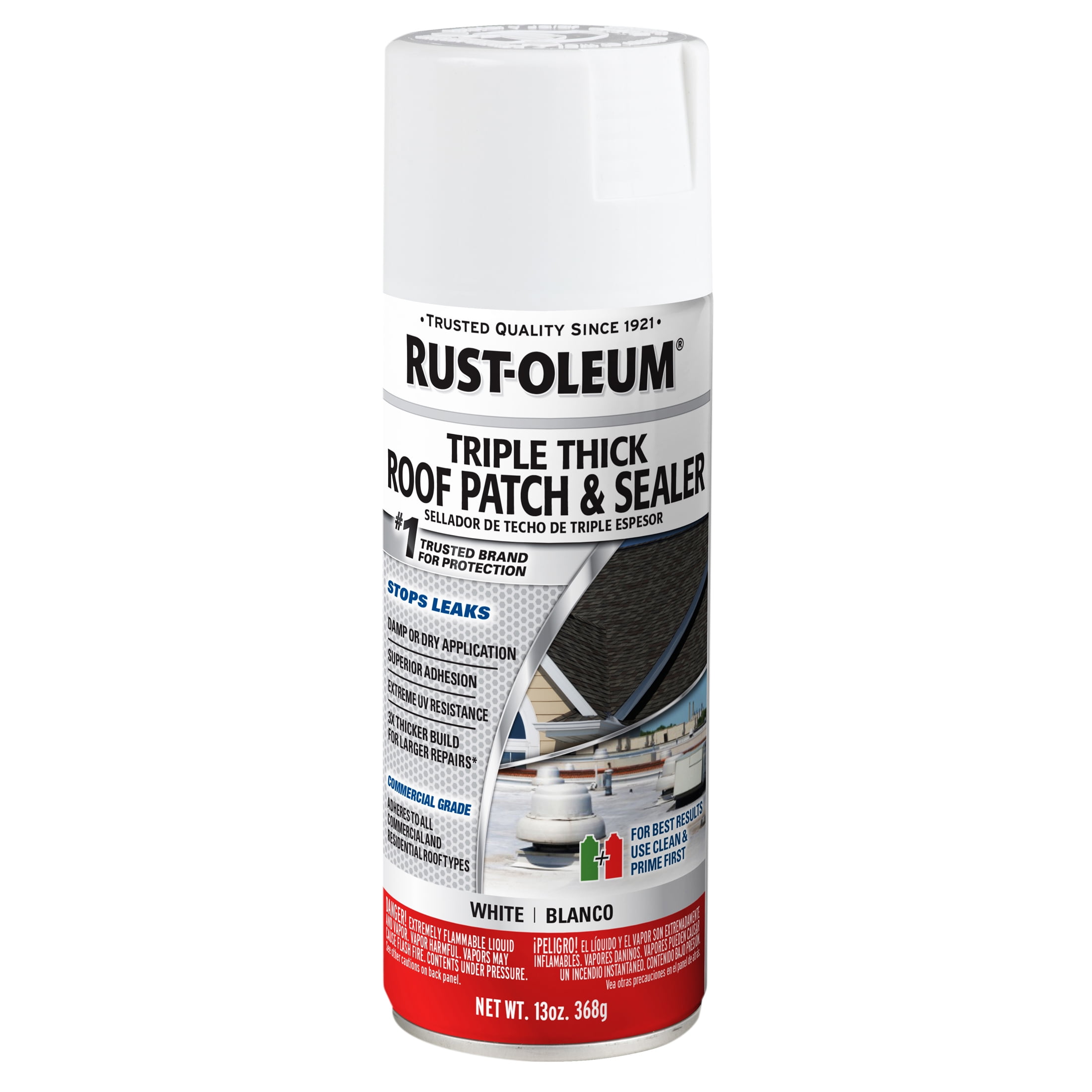 6 Pack, White, Rust-Oleum Roofing Triple Thick Roof Patch Spray- 345814, 13 oz.
