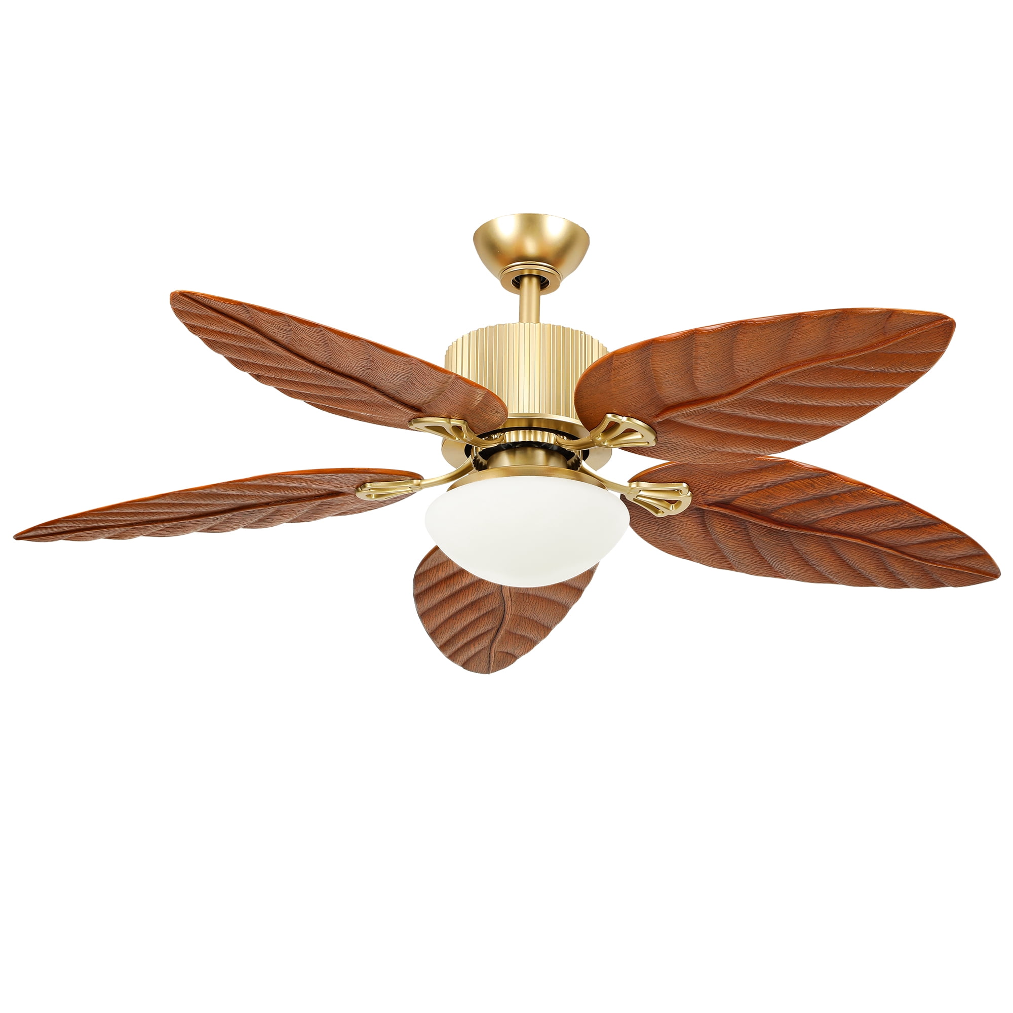 Uforic 52" Espresso 5-Blade Ceiling Fan with LED, remote control, 6-speed quiet DC motor, reversible, Gold