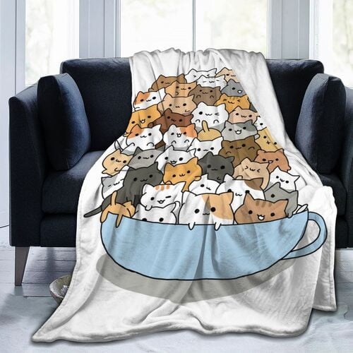 Anime Cat Blanket for Women Girls Cartoon Cats Kitten Sherpa Fleece Blanket Pet Themed Soft Cozy Bed Sofa Blanket for Cat Lovers Jiayi Walmart
