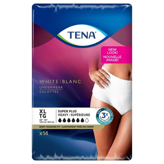 TENA TENA Women Super Plus Disposable Underwear Female Pull On with Tear Away Seams X-Large, 54287, Super Plus, 14 Ct