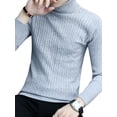 thumbnail image 4 of Blotona Men Solid Turtleneck Sweater Autumn and Winter Adults Long Sleeve High Collar Pullovers Male England Style Skinny Pullover M-3XL, 4 of 9