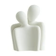 thumbnail image 1 of Estatua abstracta de pareja abrazándose, figura de cerámica, colección única de arte de recuerdo Blanco, 1 of 9