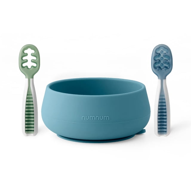 Set de Platos para Bebé NumNum GOOtensils de Silicona con Succión, Libre de BPA