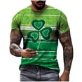 thumbnail image 2 of jsaierl T-Shirts pour Hommes St Patricks Days Trèfle Chanceux T-Shirts Graphiques Coton Tendance Manches Courtes Chandail Col Rond Grands et Grands T-Shirts Athlétiques, 2 of 9