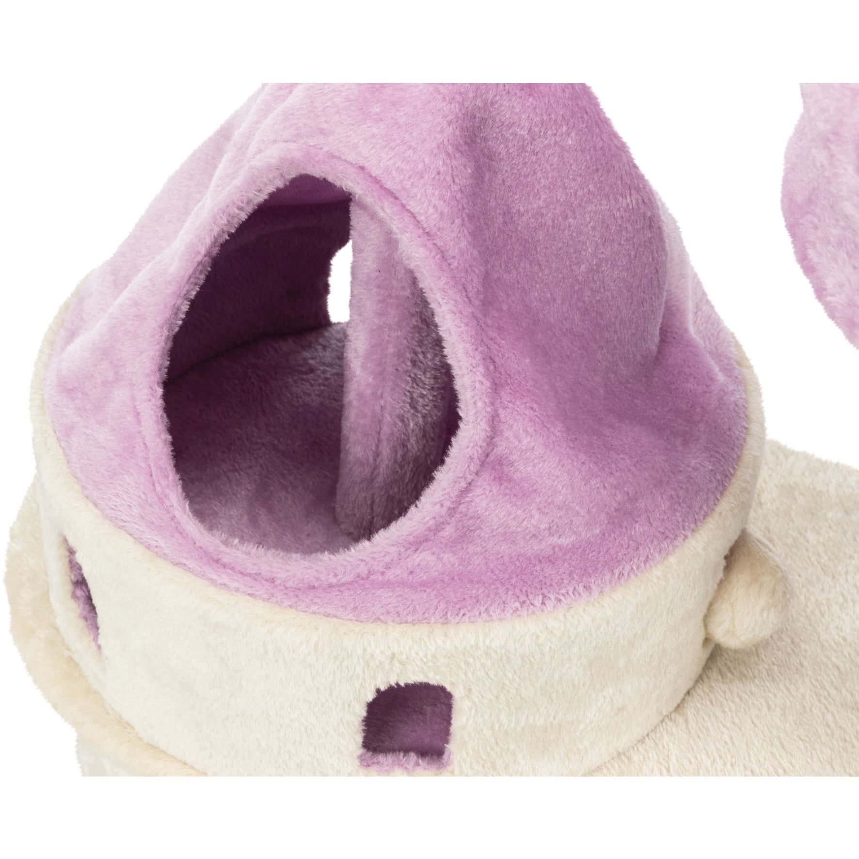 TRIXIE My Kitty Castle Plush 35.5" Cat Tree, Sisal Scratching Posts, Rustling Fabric Beige