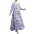 thumbnail image 1 of Vestido vintage de mujer de manga larga estampado de gran tamaño boho casual vestido de vacaciones Tomshoo Vestido, 1 of 2