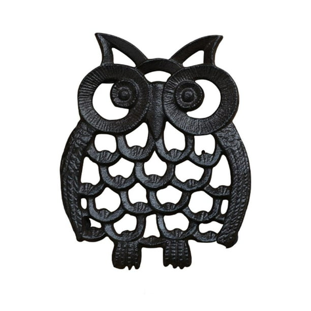 Almohadilla aislante gruesa de hierro fundido estilo retro nostálgico vintage para vajilla de boda Mantel individual de trompeta de búho