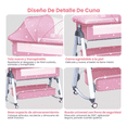 thumbnail image 5 of Cuna Corral Para Bebé Cuna Mecedora Plegable Con Mosquitero Rosa, 5 of 5