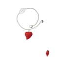 thumbnail image 2 of Delight Jewelry Resin Red Puffy Heart - Silvertone Leaf Delicate Bracelet, 6.25+1.75", 2 of 4