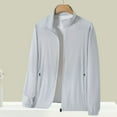 thumbnail image 4 of ZenCart Men Women Sunscreen Jacket Stand Collar Long Sleeve Solid Color Zipper Closure Ice Silk Sun Protection Clothing, 4 of 8