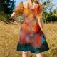 thumbnail image 5 of Vestido de manga corta Madras ropa de fiesta vestido de novia elegante para invitados, 5 of 7