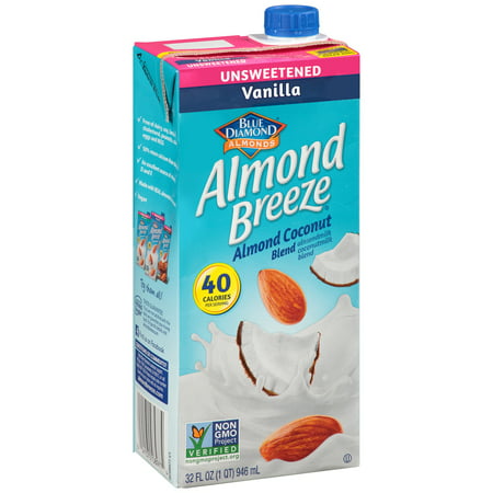 (4 pack) Almond Breeze Almondmilk, Unsweetened Vanilla Almond Coconut Blend, 32 fl (Best Vanilla Almond Milk)