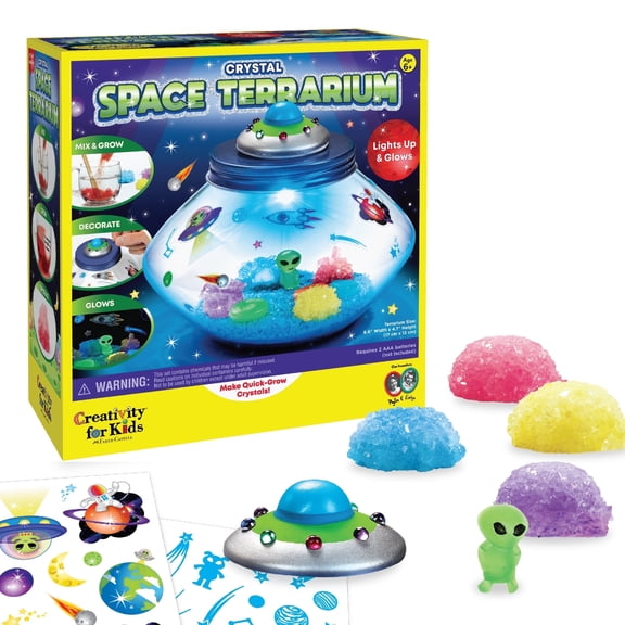 Creativity for Kids Crystal Space Terrarium – Child and Beginner Craft Kit for Boys and Girls