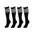 thumbnail image 2 of CTM Striped Top Ribbed Tube Socks (4 Pair Pack), 2 of 2