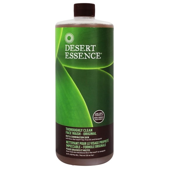 Desert Essence - Nettoyant pour le Visage Entièrement Propre avec Huile d'Arbre à Thé Australien Pure - 32 fl oz
