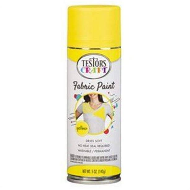 TESTORS 344361 Fabric Spray Paint, Matte, Yellow, 5 oz, Aerosol Can