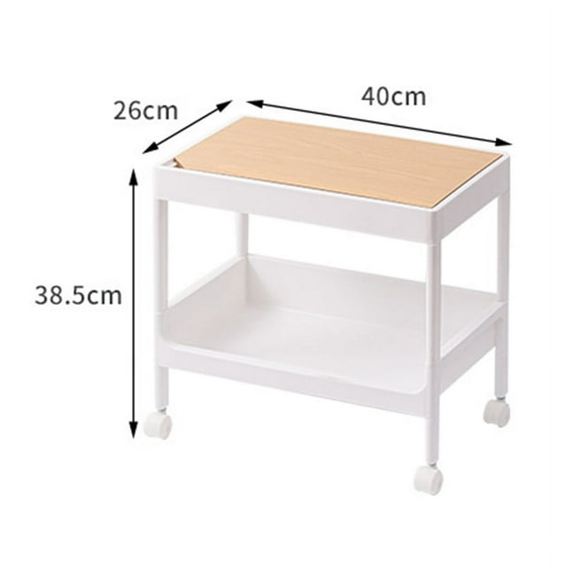 Utility Cart Rolling Storage Cart Storage Cart Bathroom Cart Rolling Cart Large Capacity Eco Friendly PP MDF Sturdy Construction Space Saving Utility Cart For Beauty Salon