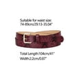 thumbnail image 3 of INSPIRE CHIC Women's Skinny Embossed Pin Buckle Faux Leather Waist Belt Wine Red, 3 of 4