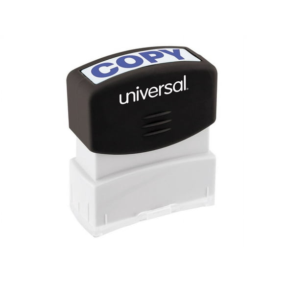 Universal - Stamp - pre-inked - blue - stock text - COPY - 1.7 in x 0.55 in