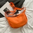thumbnail image 2 of Sonducket Bolsas de mensajero Negro Naranja Tela Oxford Moda juvenil Paquete de cinturón ajustable informal Forma de bola de Hobos Ropa Type2 NO2, 2 of 6