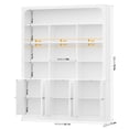 thumbnail image 7 of Hiphuta 71" Tall 4-Tier Bookcase with 10 Open Cubes, 56" Wide Extra Large Display Bookshelf with 4 Doors, for Living Room Home Office, White, 7 of 7