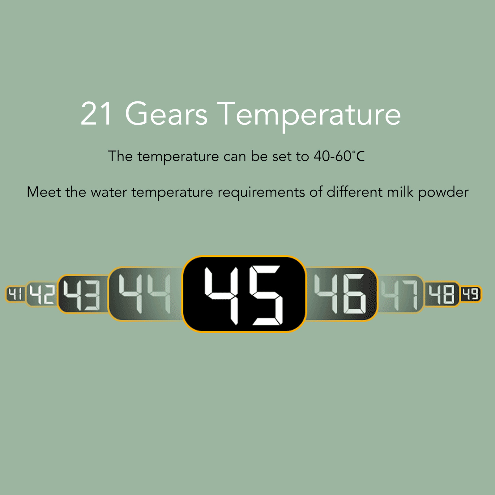 Yajisi Portable Baby Bottle Warmer Digital Display 21 Gears Temperature Adjustable Rechargeable Universal Milk Heater Bag for Travel Home Green Color