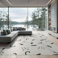 thumbnail image 2 of ODIKA 6'x9' Black White Abstract Scattered Dots Lines Washable Area Rug Modern Minimalist Geometric Confetti Style Non-Slip, Easy Care, for Family Room, Living Mater Bedroom, 2 of 7