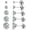 (A)Steel Color, variant on Women‘s 14K Gold Plated CZ Stud Earrings Simulated Diamond Round Cubic Zirconia Ear Stud Set（5 Pairs)