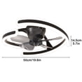thumbnail image 4 of Pebbuoy Ceiling Fan with Light And Remote Control, Modern Geometric Shape Flush Mount Ceiling Fan Light for Bedroom, Living Room, Small LED Ceiling Light Fixture, 4 of 10