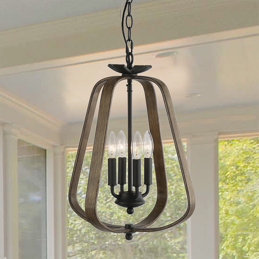 Clearance Chandelier Lighting Farmhouse Foyer Pendant Rustic Wood
