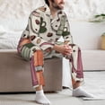 thumbnail image 7 of Lsque Vintage Coffee Pattern Long Sleeve Pajama Set for Men - Soft 2-Piece Sleepwear and Loungewear Set with Pockets, Comfy Nightwear-XX-Large, 7 of 7