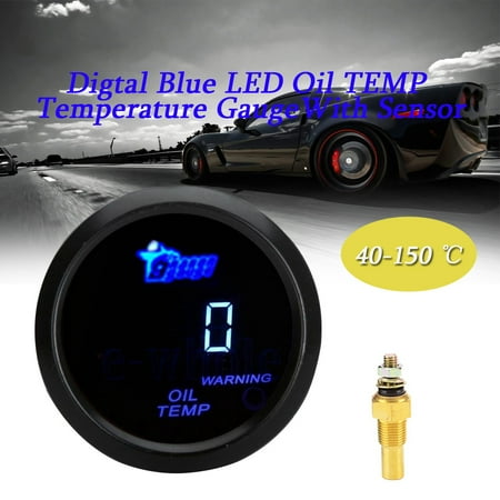 - UNIVERSAL 52mm 2'' DIGITAL LED OIL TEMP TEMPERATURE GAUGE METER Sensor BLACK