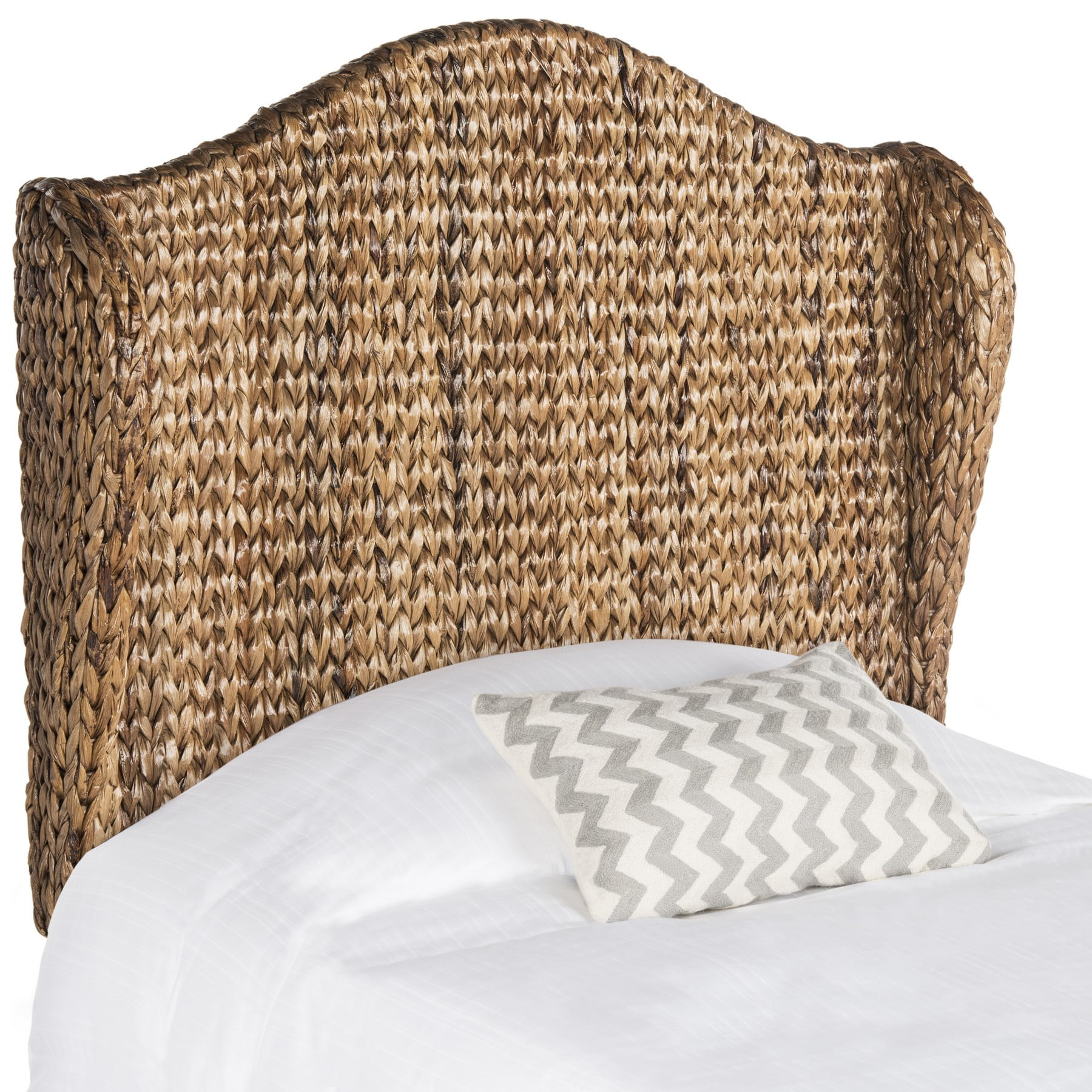 SAFAVIEH Nadine Coastal Rattan Winged Headboard, Twin, Brown