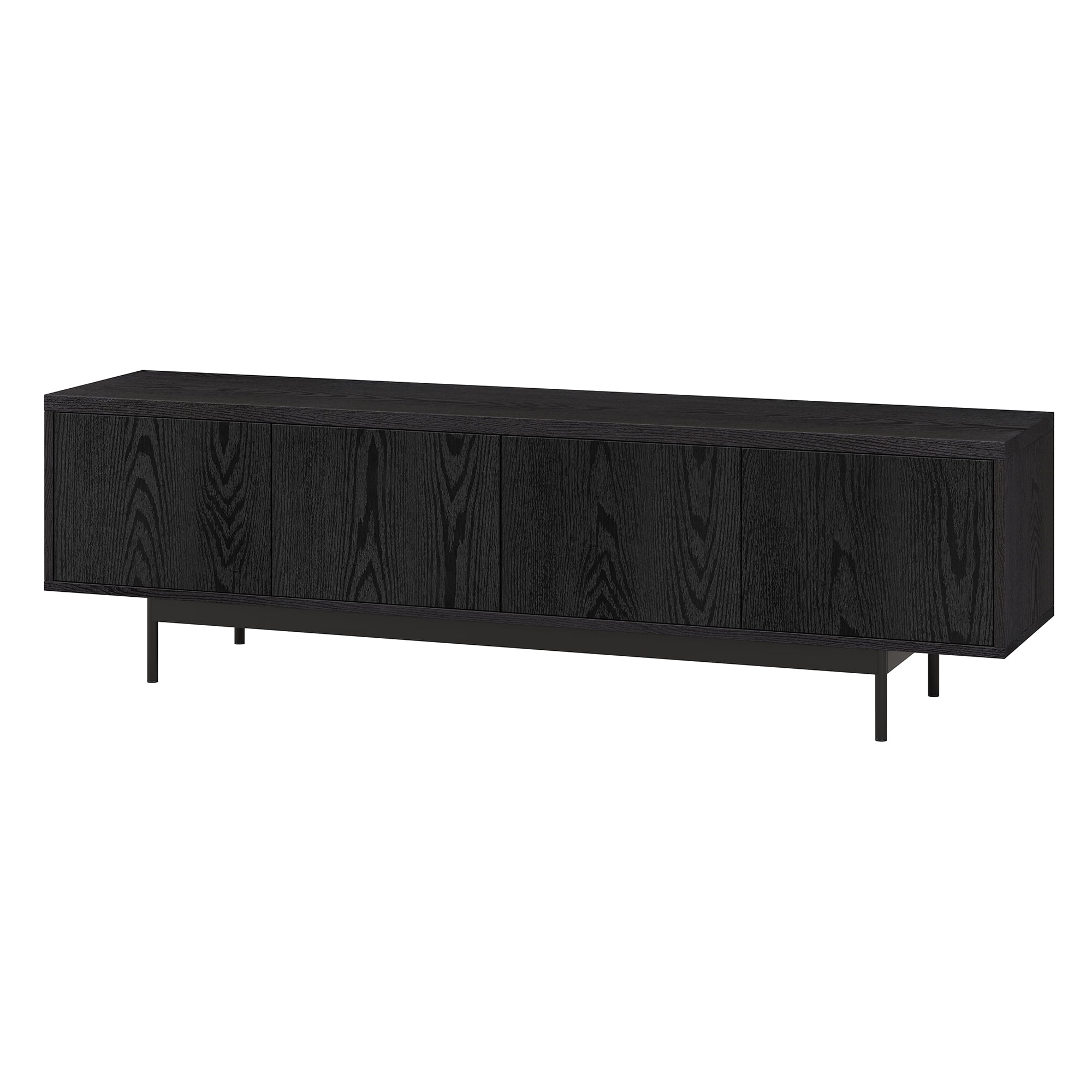 Evelyn&Zoe Abington Rectangular TV Stand for TV's up to 75", Black Grain