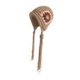 thumbnail image 5 of yotijay Women Knitted Hat Cute with Tassels Soft Outdoor Floral Cap Khaki, 5 of 9