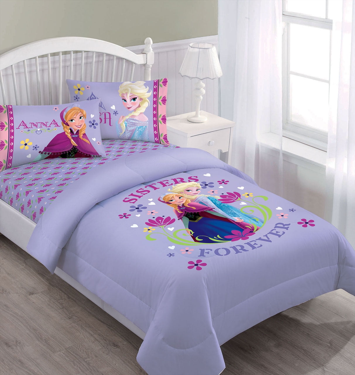 Disney Frozen Nordic Summer Florals Full Comforter Set With Fitted