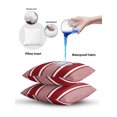 thumbnail image 6 of Outdoor Pillows Waterproof, Red Stripe Bedding Throw Pillows with Insert for Couch Sofa Bed, Boho Striped Modern Minimalist Geometric Lines 18x18 Inch Pillowcases Decorative Patio Pillow Set of 2, 6 of 7