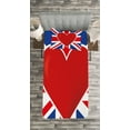 thumbnail image 3 of Ambesonne Union Jack Quilted Bedspread Set 2 Pcs, Flag Big Red Heart, Twin Size, Royal Blue Red White, 3 of 3