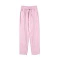 thumbnail image 3 of Blmnix Cotton Pants Business Casual Pants for Women Palazzo Casual Pants Pant High Cropped Straight-Leg Pink Womens Pants Trendy,M, 3 of 4