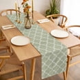 thumbnail image 3 of Table Runner 90 Inches Long for Kitchen Dining, Sage Green Morocco Dresser Scarf Farmhouse, Dining Table Decorations for Wedding/Parties, Boho Abstract Geometric Grid Plaid 13 x 90 In, 3 of 8