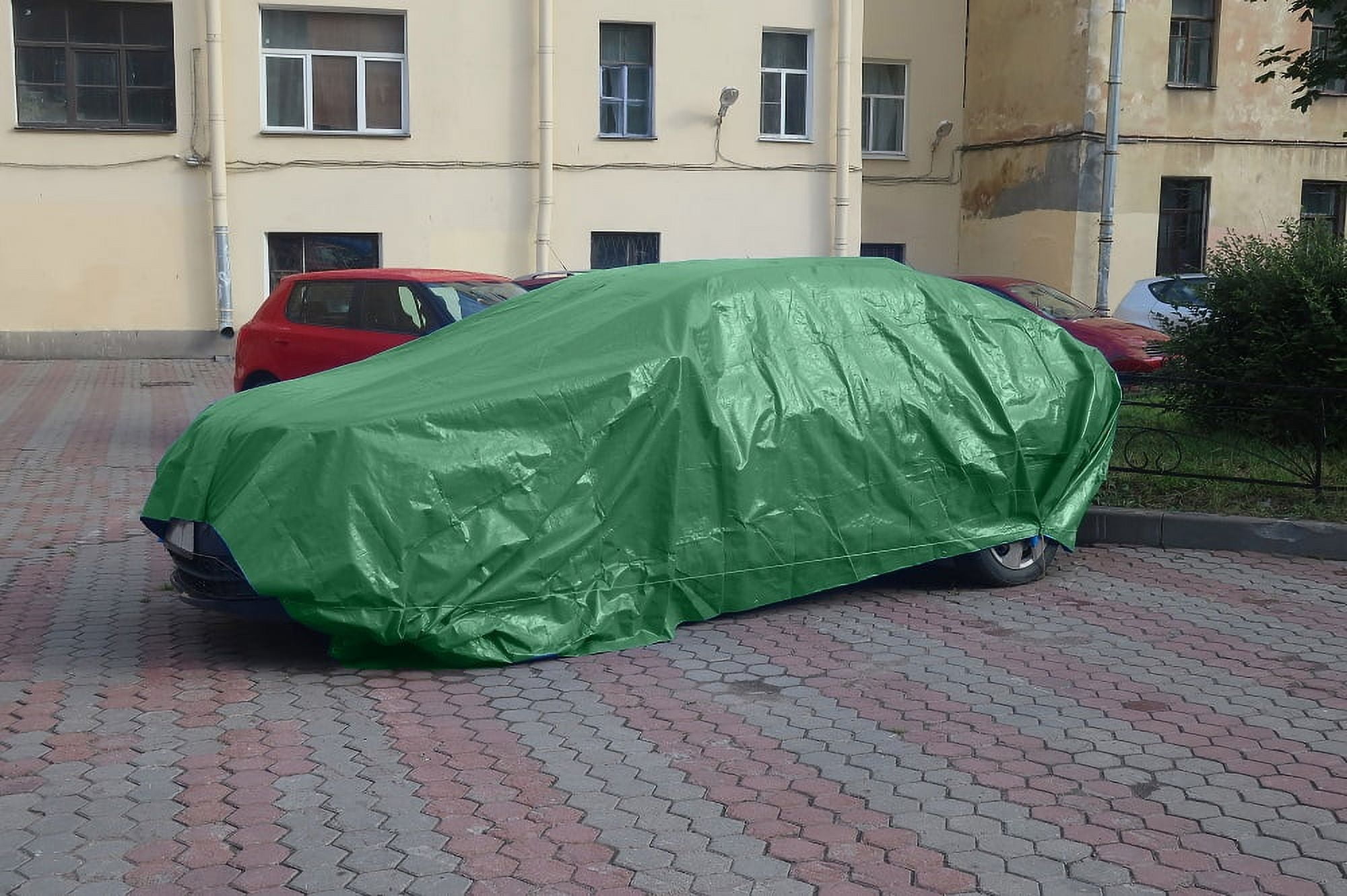 BOEN 30 x 30 ft 8 Mil Green Tarp, Medium Duty Waterproof Tarp