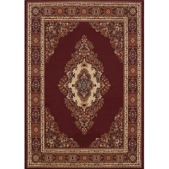 HomeRoots 369567 63 x 90 in. Burgundy Polypropylene Area Rug