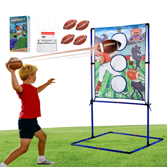 Football Toss Game Set with 4 Inflatable Balls – Football Throwing Target Toy for Kids Ages 8-12, Indoor & Outdoor Sports Activity for Boys and Girls Ages 3 