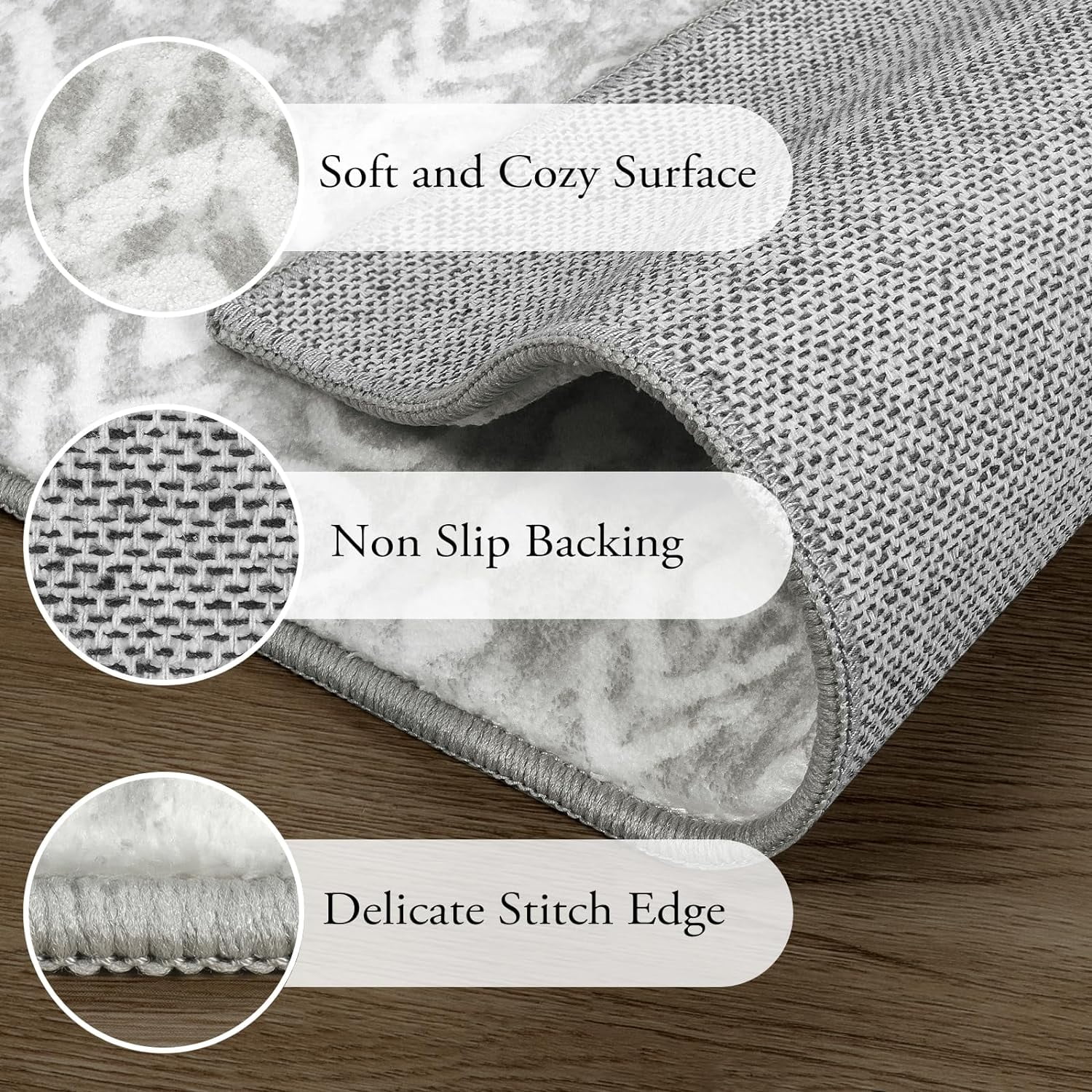 Moynesa 2'x3' Moroccan Entryway Rug,Gray Boho Rugs for Entryway Non-Slip Washable Small Area Rug,Farmhouse Soft Geometric Kitchen Rug Low-Pile Indoor Door Mat Throw Rugs for Entrance Front Door